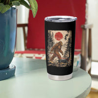 Bigfoot Dachshund Lovers Tumbler Cup Japanese Vintage Graphic Ukiyo-e Art Sasquatch Wiener Dog Gift