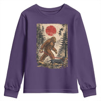 Bigfoot Dachshund Lovers Youth Sweatshirt Japanese Vintage Graphic Ukiyo-e Art Sasquatch Wiener Dog Gift