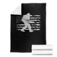 Bigfoot Gun Owner Throw Blanket Camo US American Flag Sasquatch Rifle - Wonder Print Shop