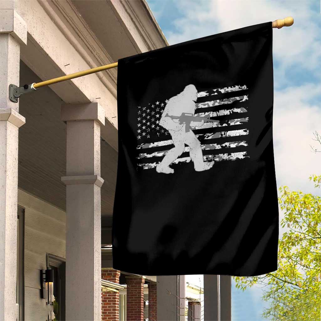 Bigfoot Gun Owner Garden Flag Camo US American Flag Sasquatch Rifle - Wonder Print Shop