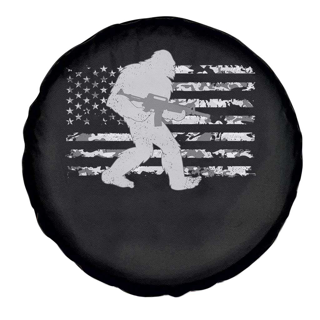 Bigfoot Gun Owner Spare Tire Cover Camo US American Flag Sasquatch Rifle - Wonder Print Shop