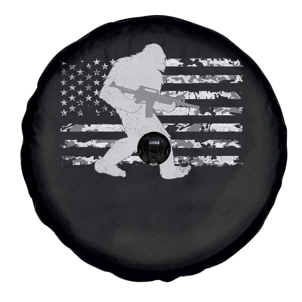 Bigfoot Gun Owner Spare Tire Cover Camo US American Flag Sasquatch Rifle - Wonder Print Shop
