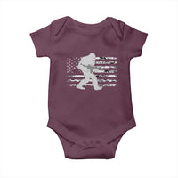 Bigfoot Gun Owner Baby Onesie Camo US American Flag Sasquatch Rifle - Wonder Print Shop