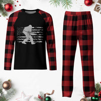 Bigfoot Gun Owner Plaid Pajama Set Camo US American Flag Sasquatch Rifle - Wonder Print Shop