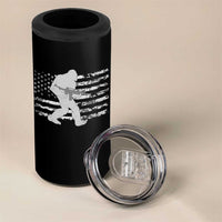Bigfoot Gun Owner 4 in 1 Can Cooler Tumbler Camo US American Flag Sasquatch Rifle - Wonder Print Shop