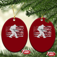 Bigfoot Gun Owner Ceramic Ornament Camo US American Flag Sasquatch Rifle - Wonder Print Shop