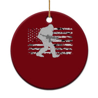 Bigfoot Gun Owner Ceramic Ornament Camo US American Flag Sasquatch Rifle - Wonder Print Shop