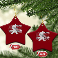 Bigfoot Gun Owner Ceramic Ornament Camo US American Flag Sasquatch Rifle - Wonder Print Shop