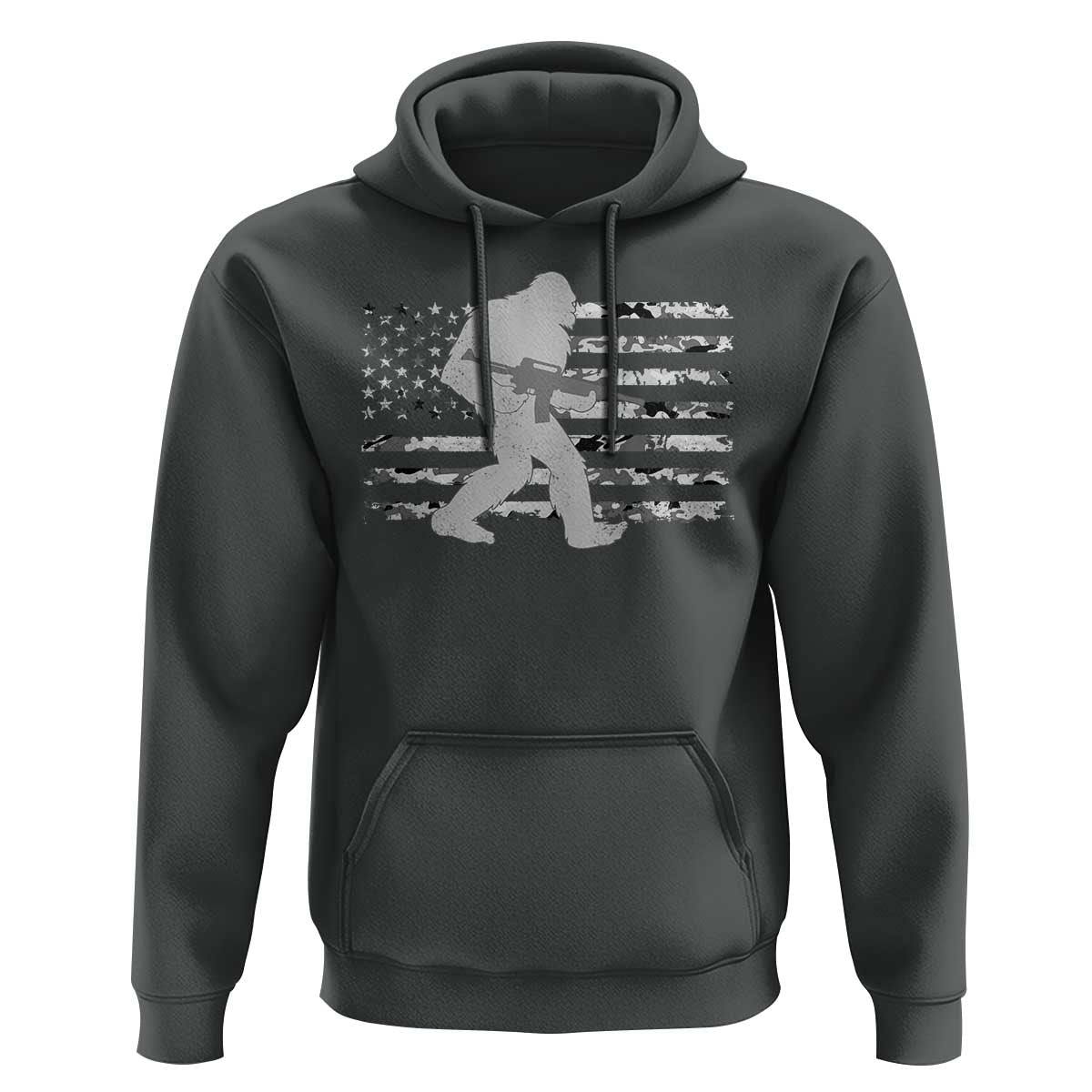 Bigfoot Gun Owner Hoodie Camo US American Flag Sasquatch Rifle - Wonder Print Shop