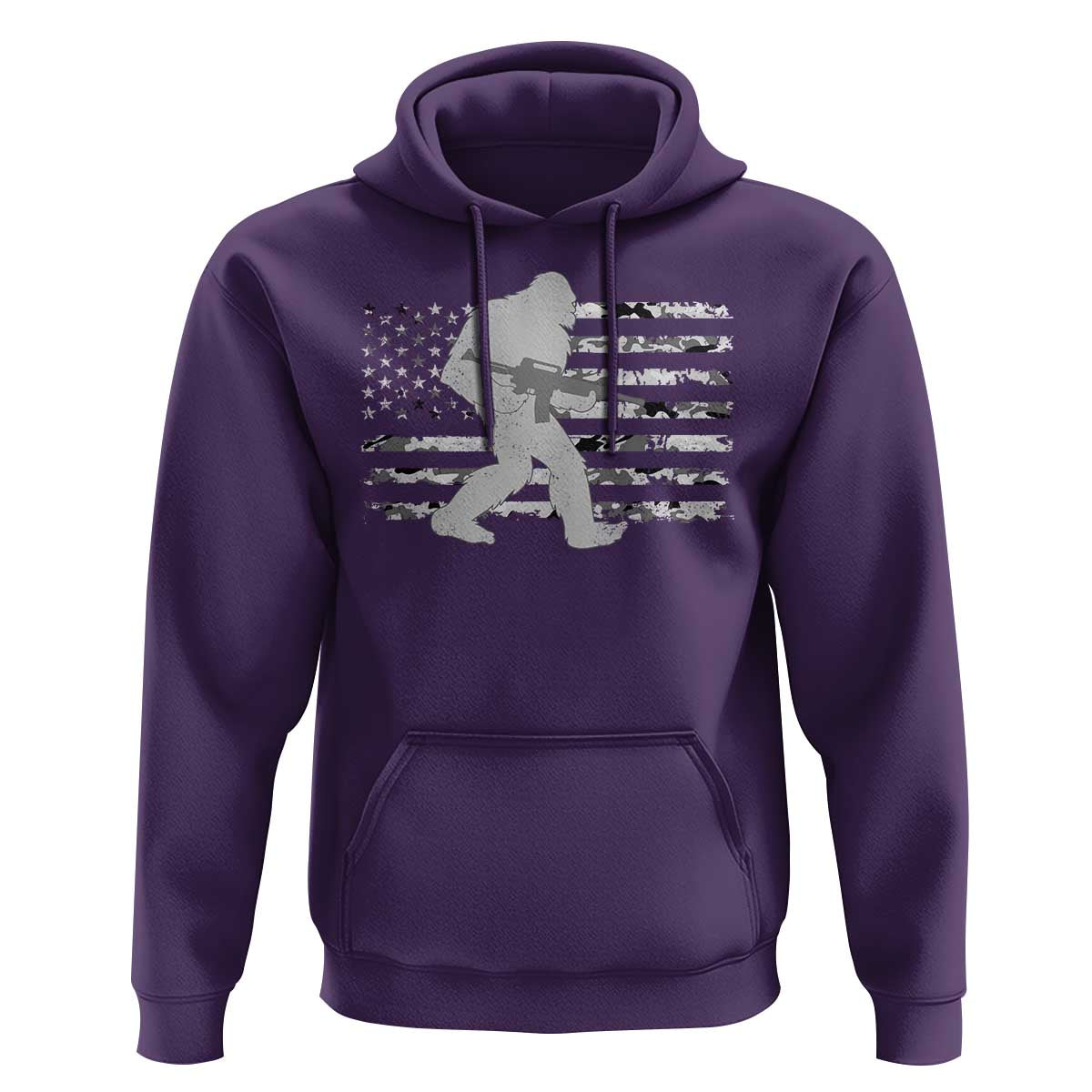 Bigfoot Gun Owner Hoodie Camo US American Flag Sasquatch Rifle - Wonder Print Shop