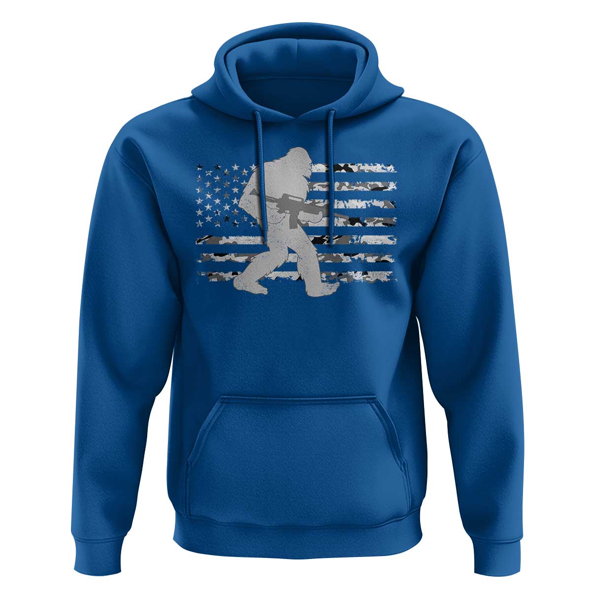 Bigfoot Gun Owner Hoodie Camo US American Flag Sasquatch Rifle - Wonder Print Shop