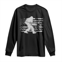 Bigfoot Gun Owner Long Sleeve Shirt Camo US American Flag Sasquatch Rifle - Wonder Print Shop
