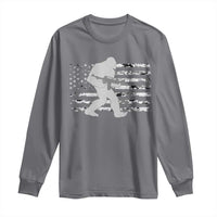 Bigfoot Gun Owner Long Sleeve Shirt Camo US American Flag Sasquatch Rifle - Wonder Print Shop