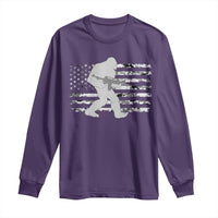 Bigfoot Gun Owner Long Sleeve Shirt Camo US American Flag Sasquatch Rifle - Wonder Print Shop