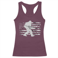 Bigfoot Gun Owner Racerback Tank Top Camo US American Flag Sasquatch Rifle - Wonder Print Shop