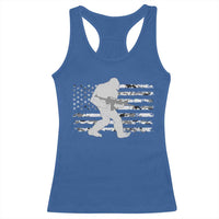 Bigfoot Gun Owner Racerback Tank Top Camo US American Flag Sasquatch Rifle - Wonder Print Shop