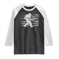 Bigfoot Gun Owner Raglan Shirt Camo US American Flag Sasquatch Rifle - Wonder Print Shop