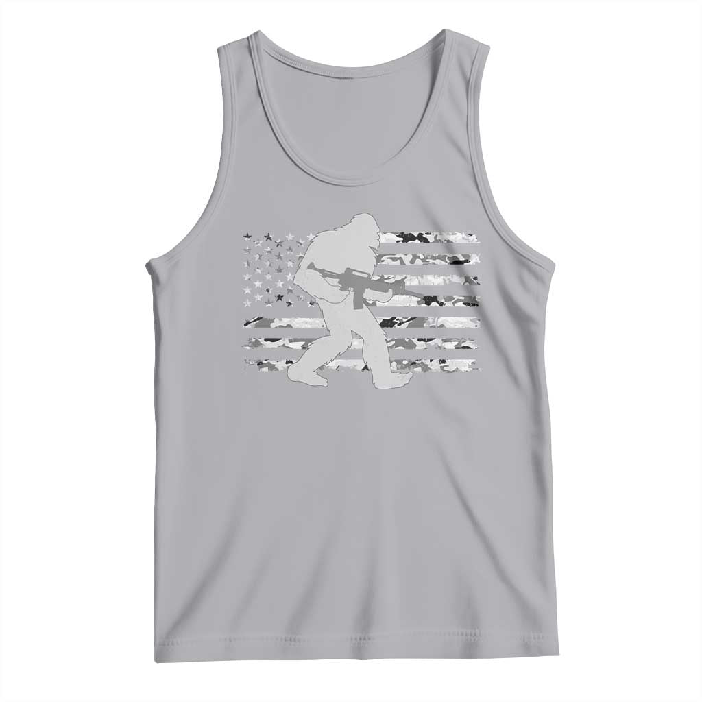 Bigfoot Gun Owner Tank Top Camo US American Flag Sasquatch Rifle - Wonder Print Shop