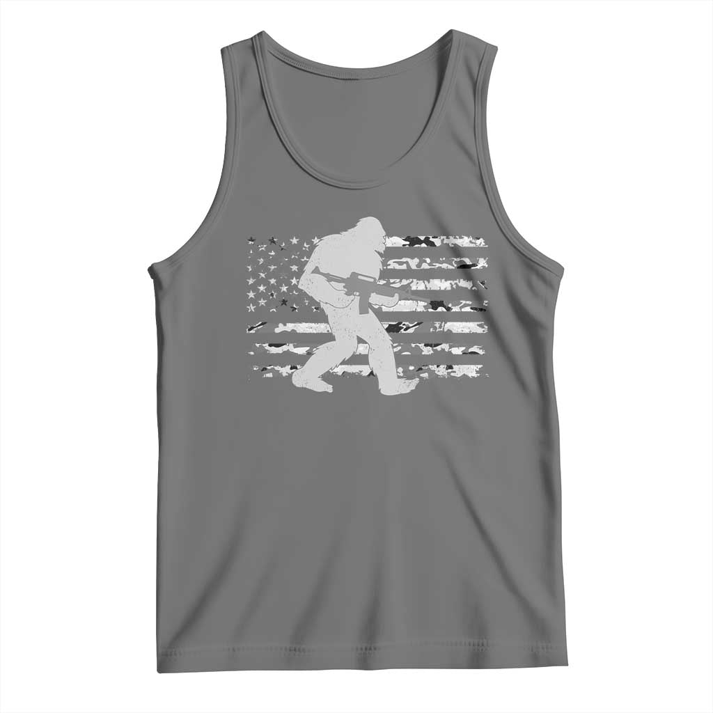 Bigfoot Gun Owner Tank Top Camo US American Flag Sasquatch Rifle - Wonder Print Shop