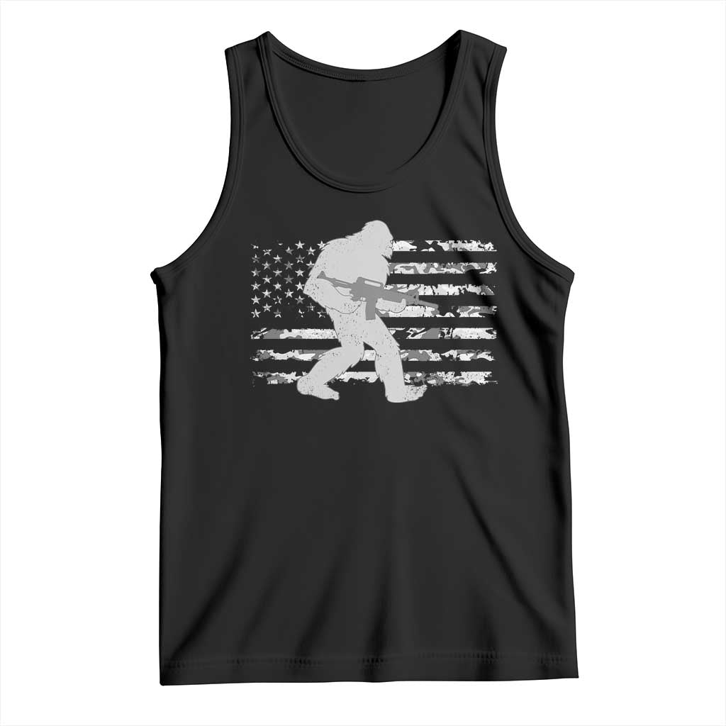 Bigfoot Gun Owner Tank Top Camo US American Flag Sasquatch Rifle - Wonder Print Shop