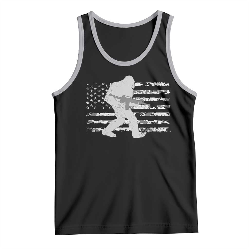 Bigfoot Gun Owner Tank Top Camo US American Flag Sasquatch Rifle - Wonder Print Shop
