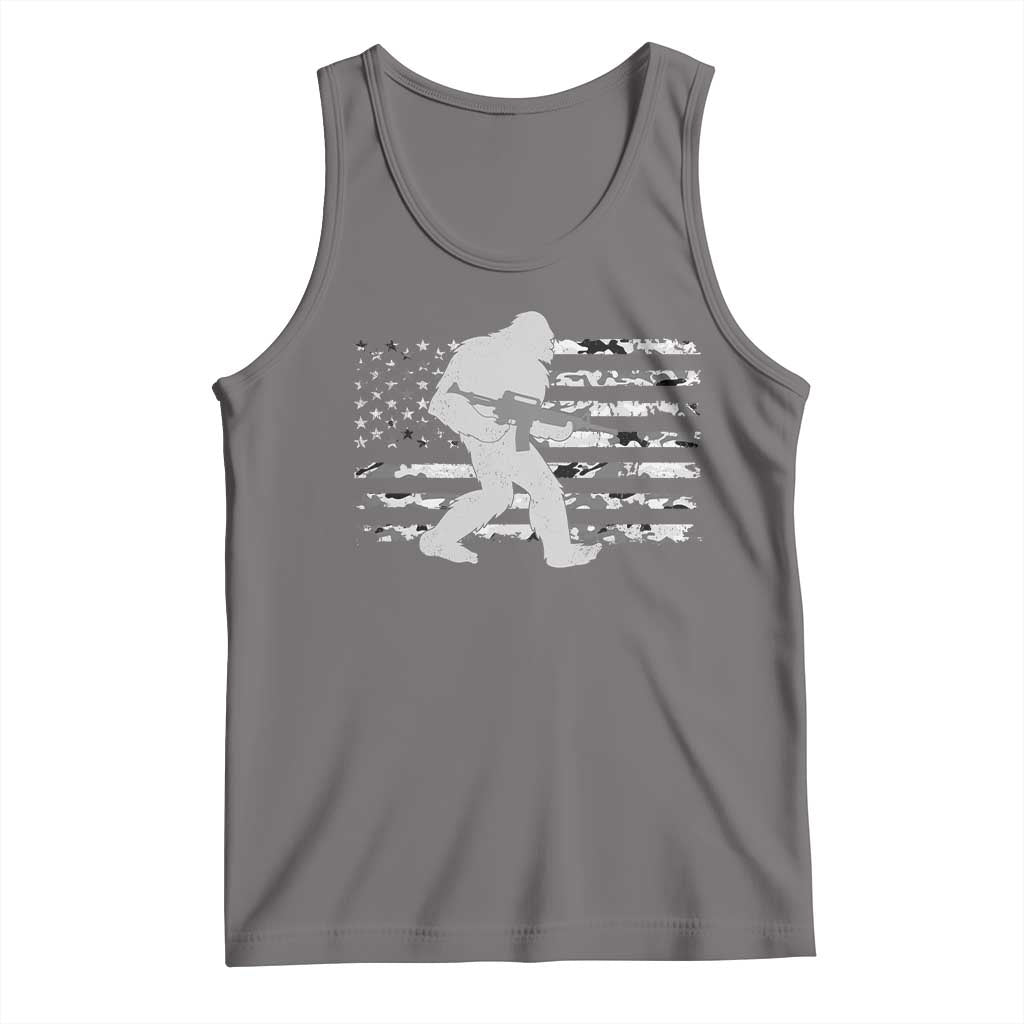 Bigfoot Gun Owner Tank Top Camo US American Flag Sasquatch Rifle - Wonder Print Shop