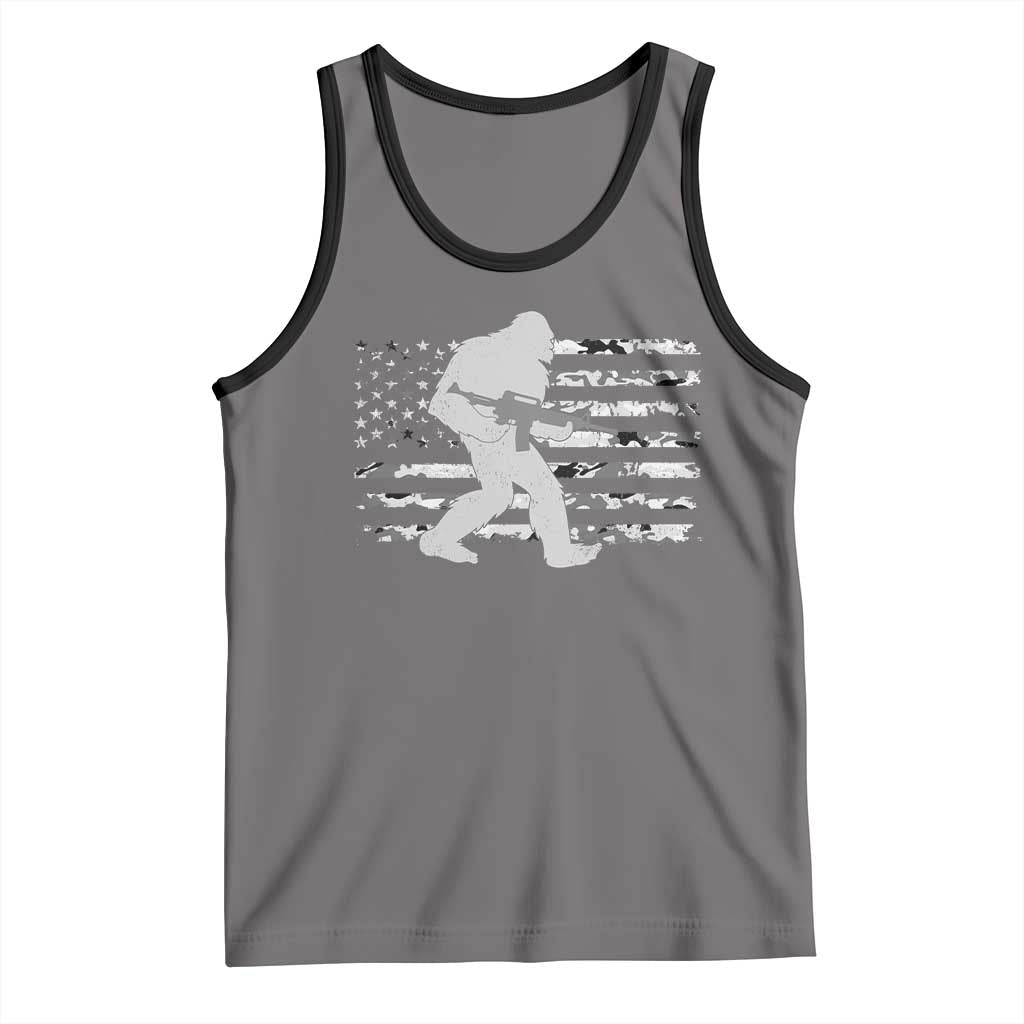 Bigfoot Gun Owner Tank Top Camo US American Flag Sasquatch Rifle - Wonder Print Shop