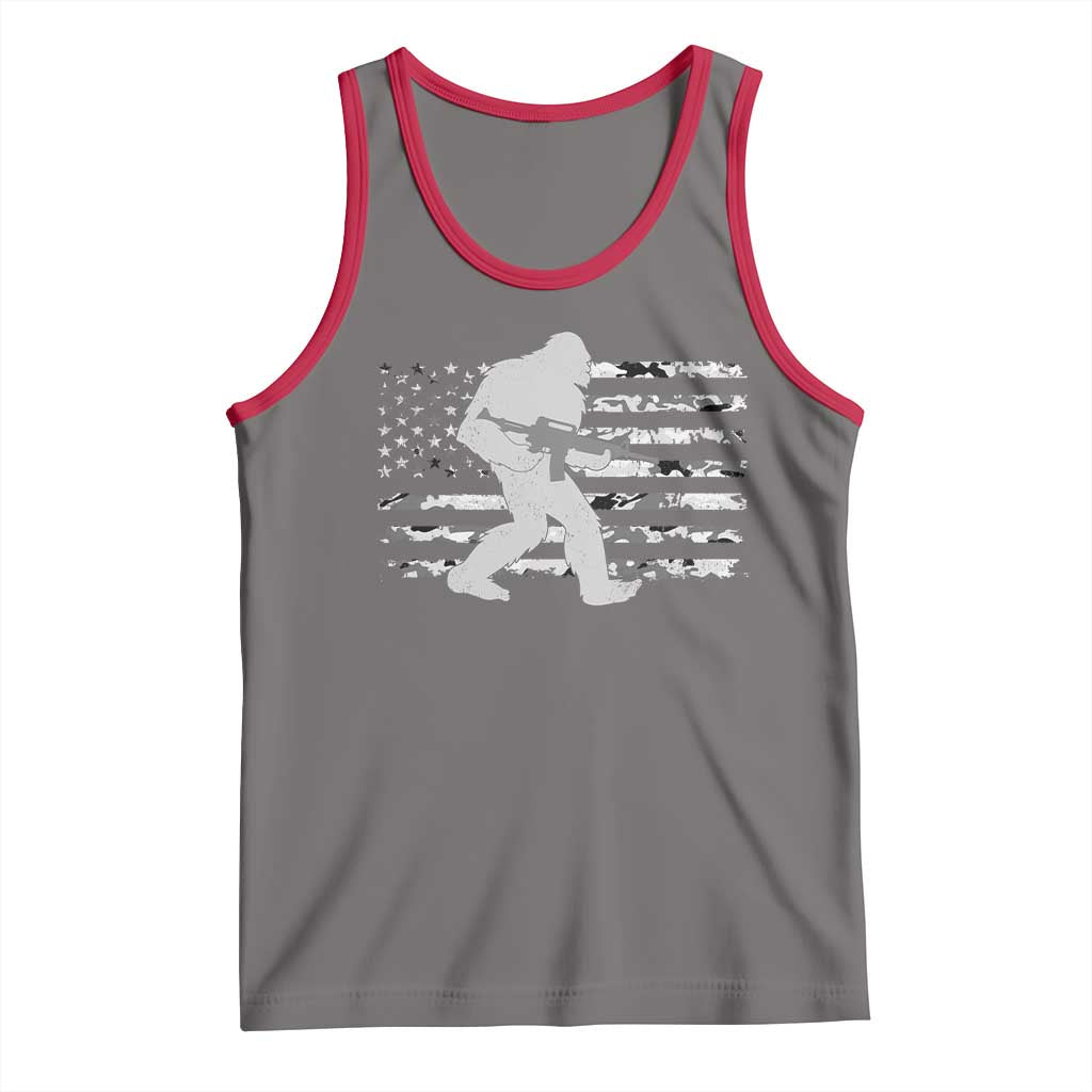 Bigfoot Gun Owner Tank Top Camo US American Flag Sasquatch Rifle - Wonder Print Shop