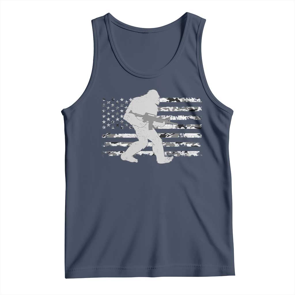 Bigfoot Gun Owner Tank Top Camo US American Flag Sasquatch Rifle - Wonder Print Shop