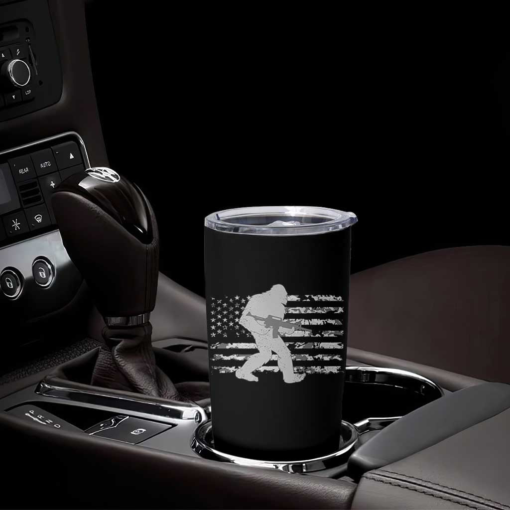 Bigfoot Gun Owner Tumbler Cup Camo US American Flag Sasquatch Rifle - Wonder Print Shop