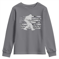 Bigfoot Gun Owner Youth Sweatshirt Camo US American Flag Sasquatch Rifle - Wonder Print Shop