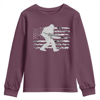 Bigfoot Gun Owner Youth Sweatshirt Camo US American Flag Sasquatch Rifle - Wonder Print Shop