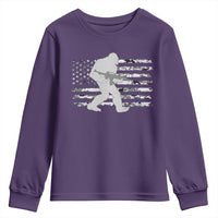 Bigfoot Gun Owner Youth Sweatshirt Camo US American Flag Sasquatch Rifle - Wonder Print Shop
