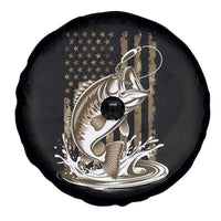 Fishing Camo Spare Tire Cover Bass Fish American Flag Boy Men Fisherman Gift