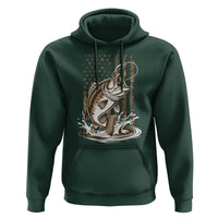 Fishing Camo Hoodie Bass Fish American Flag Boy Men Fisherman Gift