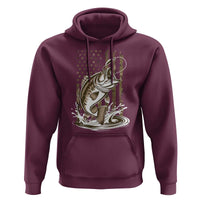 Fishing Camo Hoodie Bass Fish American Flag Boy Men Fisherman Gift