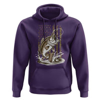 Fishing Camo Hoodie Bass Fish American Flag Boy Men Fisherman Gift