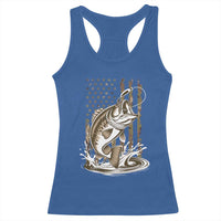 Fishing Camo Racerback Tank Top Bass Fish American Flag Boy Men Fisherman Gift