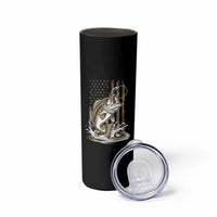 Fishing Camo Skinny Tumbler Bass Fish American Flag Boy Men Fisherman Gift