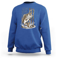 Fishing Camo Sweatshirt Bass Fish American Flag Boy Men Fisherman Gift