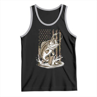 Fishing Camo Tank Top Bass Fish American Flag Boy Men Fisherman Gift