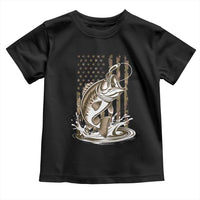 Fishing Camo Toddler T Shirt Bass Fish American Flag Boy Men Fisherman Gift