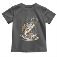 Fishing Camo Toddler T Shirt Bass Fish American Flag Boy Men Fisherman Gift