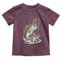 Fishing Camo Toddler T Shirt Bass Fish American Flag Boy Men Fisherman Gift