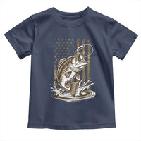 Fishing Camo Toddler T Shirt Bass Fish American Flag Boy Men Fisherman Gift