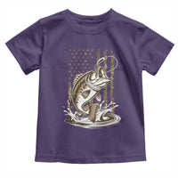 Fishing Camo Toddler T Shirt Bass Fish American Flag Boy Men Fisherman Gift