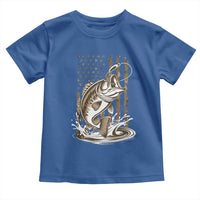 Fishing Camo Toddler T Shirt Bass Fish American Flag Boy Men Fisherman Gift