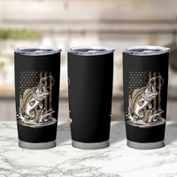 Fishing Camo Tumbler Cup Bass Fish American Flag Boy Men Fisherman Gift