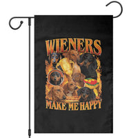 Funny Wiener Dog Garden Flag Vintage Bootleg Gift For Dachshund Lover - Wonder Print Shop