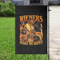 Funny Wiener Dog Garden Flag Vintage Bootleg Gift For Dachshund Lover - Wonder Print Shop